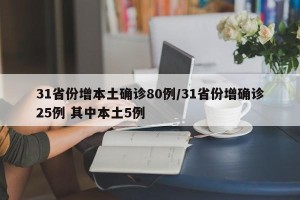 31省份增本土确诊80例/31省份增确诊25例 其中本土5例